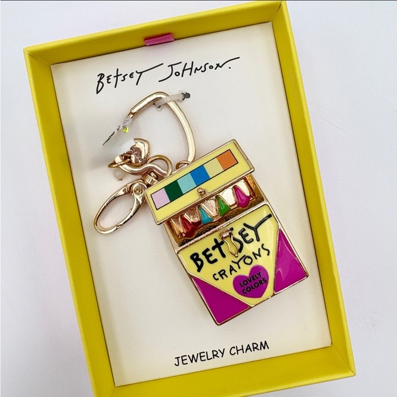 Betsey Johnson Accessories - BETSEY JOHNSON Opening Metal Crayon Colors Box Bag/Purse Charm Keychain NEW NWT